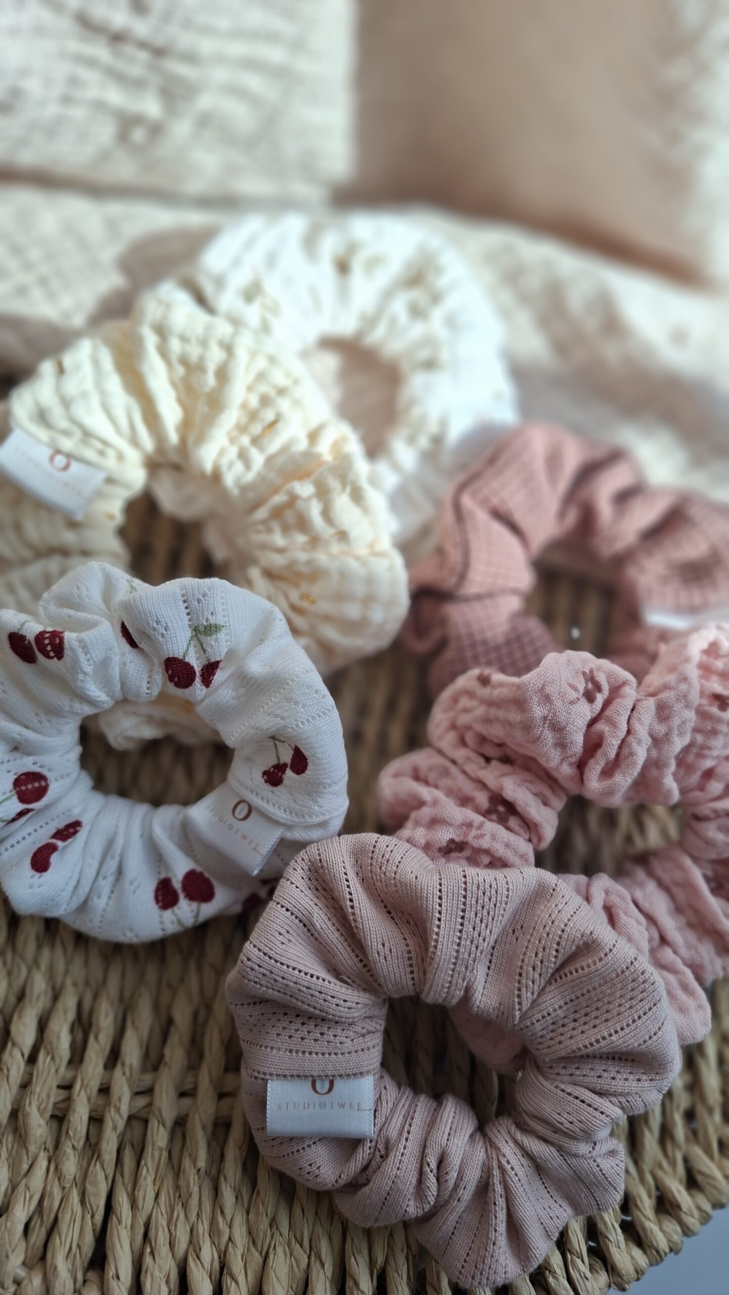 Scrunchie rose wafel - Afbeelding 3