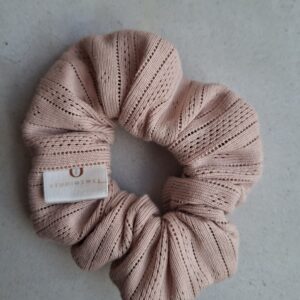 Scrunchie rose pointelle