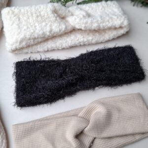 Twisted haarband Fluffy Black